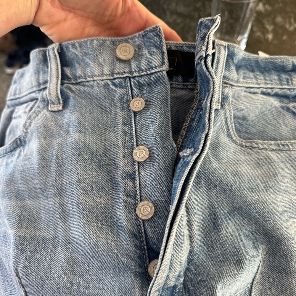 NWT BANANA REPUBLIC THE PINTUCK JEAN Wide High Rise in Light Wash 29 - Picture 9 of 12